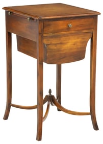 THEODORE ALEXANDER (ATTRIB.) LEATHER-TOP MAHOGANY WORK TABLE