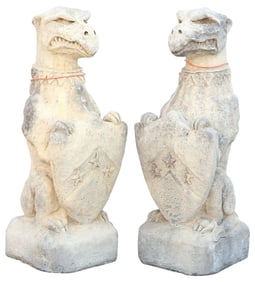 (2) CAST STONE GARDEN STATUARY, NASHER GRIFFINS