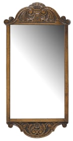 ENGLISH CARVED OAK WALL MIRROR