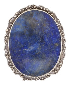 LARGE SOUTHWEST SILVER & LAPIS LAZULI PENDANT