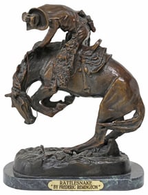 AFTER FREDERIC REMINGTON BRONZE SCULPTURE, 'RATTLESNAKE'