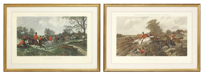(2) AFTER JOHN F. HERRING SR. (1795-1865) EQUESTRIAN FOX HUNT ENGRAVINGS