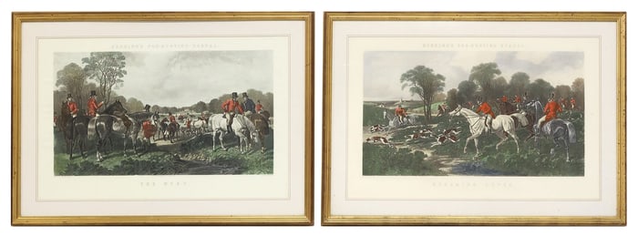 (2) AFTER JOHN F. HERRING SR. (1795-1865) EQUESTRIAN FOX HUNT ENGRAVINGS