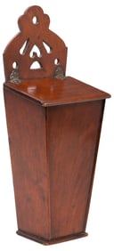 ENGLISH GEORGIAN PERIOD WALL-MOUNTED MAHOGANY CANDLE BOX