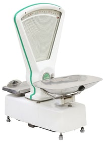 LARGE ENGLISH AVERY ENAMELED SHOP COUNTER SCALE