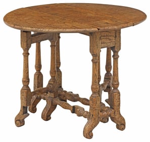 DIMINUTIVE ENGLISH OAK DROP LEAF GATE-LEG TABLE