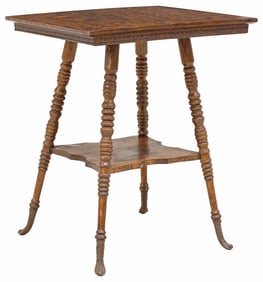 VICTORIAN QUARTERSAWN OAK LAMP TABLE