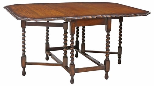 ENGLISH OAK DROP-LEAF DINING TABLE
