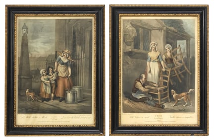 (2) AFTER FRANCIS WHEATLEY 'CRIES OF LONDON' STIPPLE ENGRAVINGS