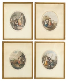 (4) AFTER WILLIAM HAMILTON (1751-1801) 'MONTHS OF THE YEAR' ENGRAVINGS