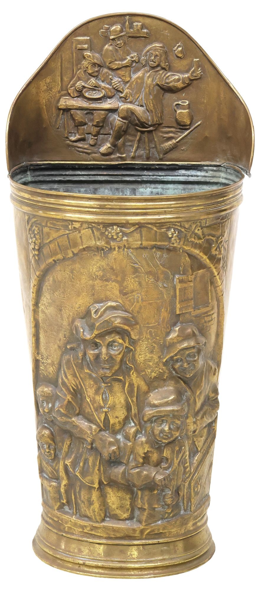 CONTINENTAL EMBOSSED BRASS GRAPE HOD / UMBRELLA STAND (1 of 5)