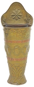 CONTINENTAL EMBOSSED BRASS & COPPER GRAPE HOD / UMBRELLA STAND