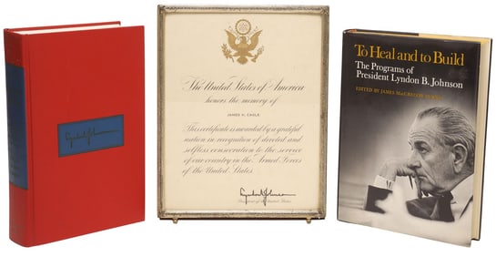 (3) PRESIDENT LYNDON B. JOHNSON BOOKS & CERTIFICATE, ALL SIGNED