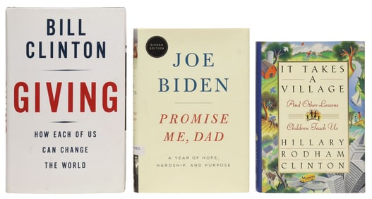 (3) SIGNED BOOKS BY U.S. POLITICIANS JOE BIDEN, BILL & HILLARY CLINTON