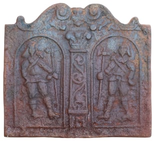 ANTIQUE CAST IRON FIREBACK PANEL