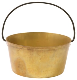 ENGLISH HANDLED BRASS JELLY POT