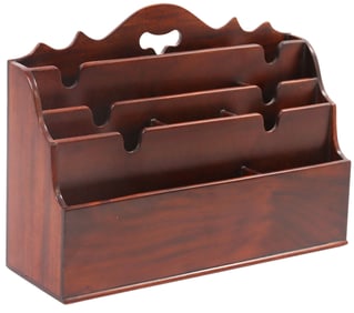 ENGLISH MAHOGANY DESK-TOP STATIONARY STORAGE RACK