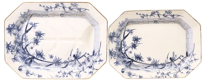 (2) ENGLISH RIDGWAYS STAFFORDSHIRE TRANSFERWARE MEAT PLATTERS