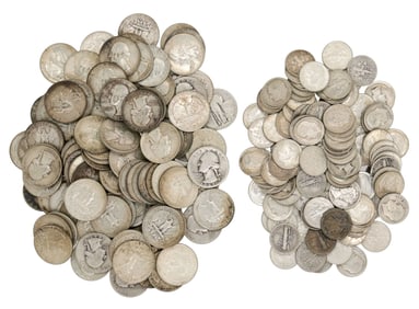 (220) U.S. PRE-1965 SILVER QUARTERS & DIMES, 27 OZ PURE SILVER