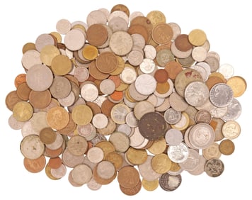 (285) MISCELLANEOUS FOREIGN NON U.S. COINS, MOST EUROPE & CANADA