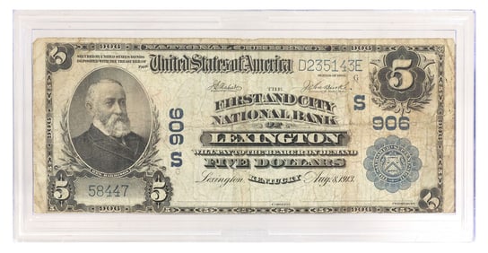 U.S. NATIONAL CURRENCY, $5 NOTE ,SERIES PF 1902