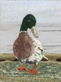 MARCO TACCONI PIETRA DURA PLAQUE MALLARD DUCK