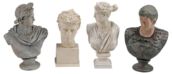 (4) CAST COMPOSITION BUSTS AFTER THE ANTIQUE