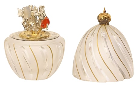 THEO FABERGE (1922-2007) CRYSTAL & STERLING SILVER 'CORAL' EGG