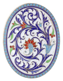 RUSSIAN SILVER & CLOISONNE ENAMEL LOCKET