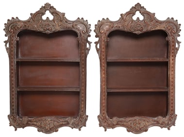 (2) FRENCH LOUIS XV STYLE WALL-MOUNTED ETAGERES / SHELVES