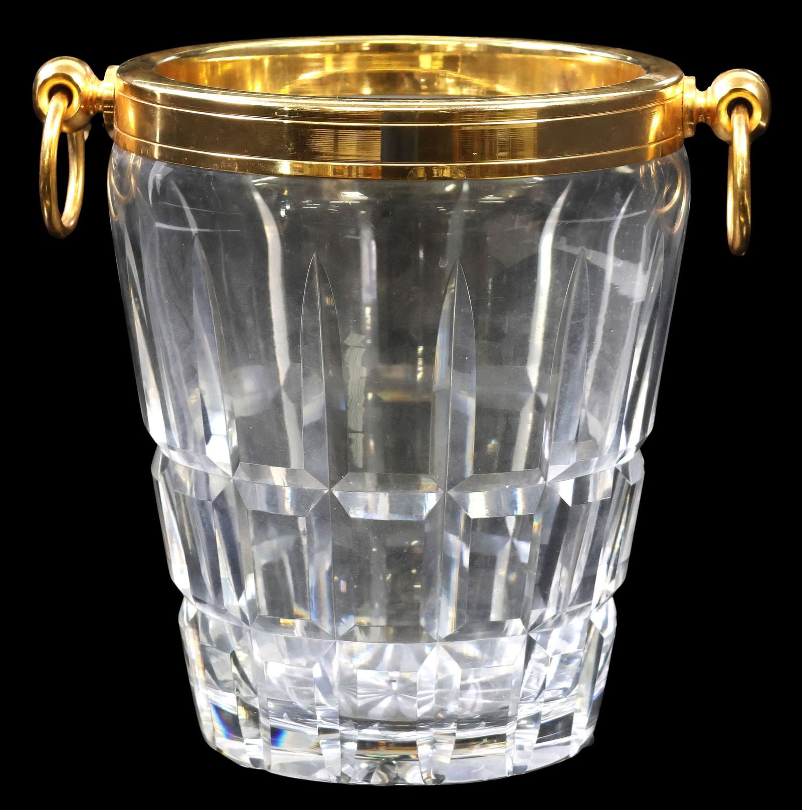 LARGE FRENCH GILT-METAL & CUT-CRYSTAL CHAMPAGNE COOLER (1 of 4)