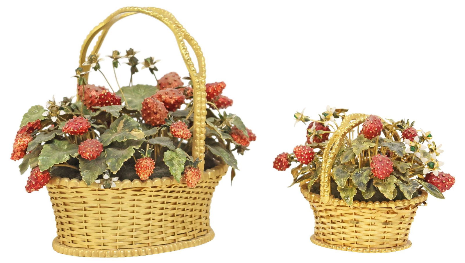 (2) JANE HUTCHESON FOR GORHAM (ATTRIB.) MINIATURE STRAWBERRY BASKETS (1 of 5)