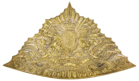 VICTORIAN 16TH THE QUEEN'S LANCERS OFFICER'S CHAPKA BADGE