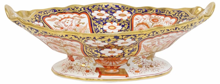 ENGLISH SPODE (ATTRIB.) IMARI PALETTE PORCELAIN CENTERPIECE BOWL
