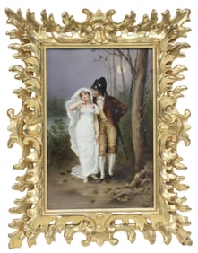 BERLIN STYLE PAINTED PORCELAIN PLAQUE AFTER KAEMMERER