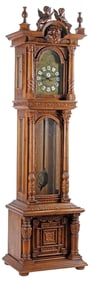 GAZO 'SAN FRANCISCAN' RENAISSANCE STYLE CARVED LONGCASE CLOCK