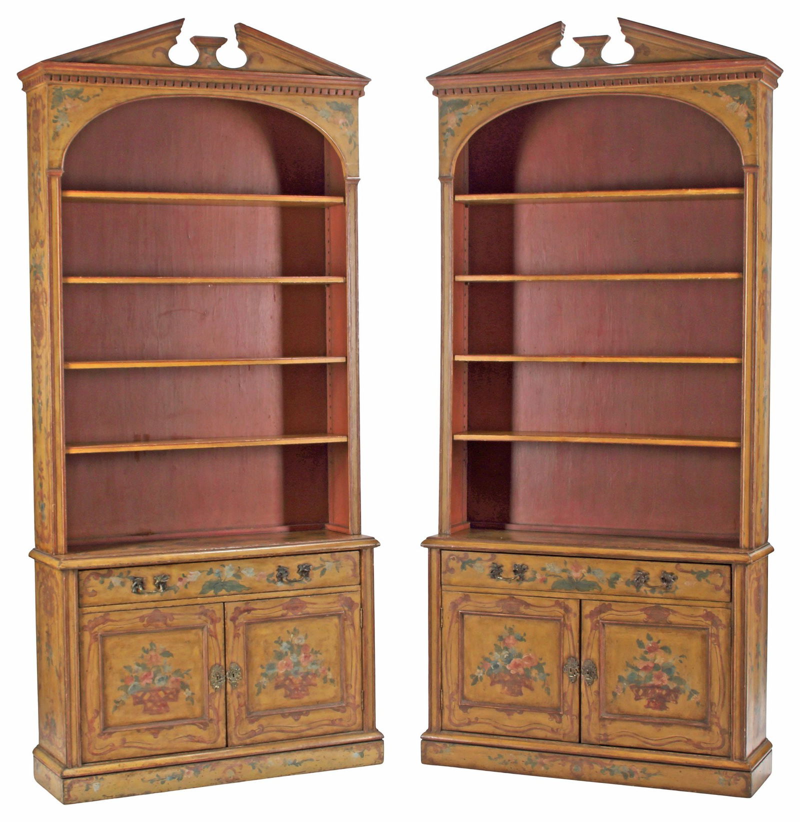 (2)  ITALIAN NEOCLASSICAL STYLE PAINTED BOOKCASES (1 of 5)