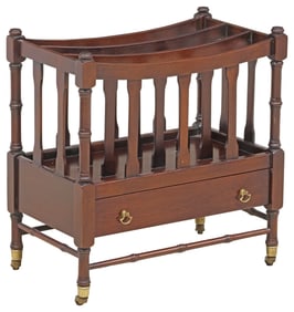 ENGLISH REGENCY STYLE MAHOGANY CANTERBURY / MAGAZINE RACK