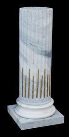 LOUIS XVI STYLE ORMOLU-MOUNTED FLUTED MARBLE PEDESTAL