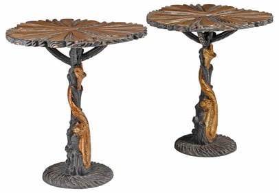 (2) VENETIAN STYLE 'GROTTO' SIDE TABLES