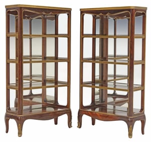 (2) FRENCH TRANSITIONAL STYLE PETITE ETAGERES