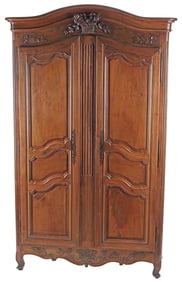 FRENCH PROVINCIAL LOUIS XV PERIOD WALNUT ARMOIRE, 18TH C.