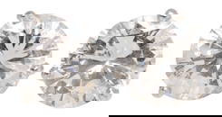 ESTATE 14KT WHITE GOLD 3.02CTTW DIAMOND STUD EARRINGS