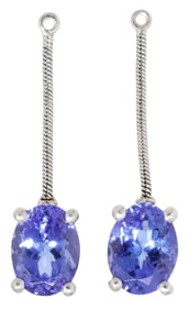 (PR) ESTATE WHITE GOLD 2.94CTTW TANZANITE EARRING ENHANCERS