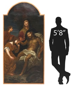 AFTER ANTHONY VAN DYCK PAINTING THE LAMENTATION, 80" X 40"