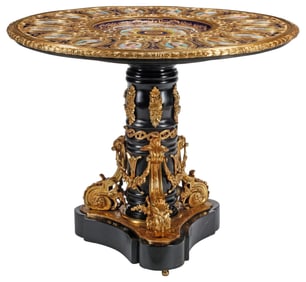 ORMOLU-MOUNTED SEVRES STYLE PORTRAIT GUERIDON / CENTER TABLE