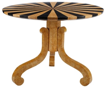 ART MODERNE SPECIMEN MARBLE INLAID CENTER TABLE