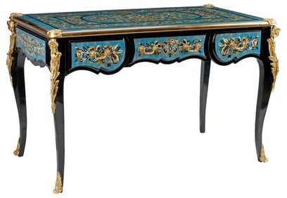 LOUIS XV STYLE ORMOLU-MOUNTED INLAID BUREAU PLAT / DESK