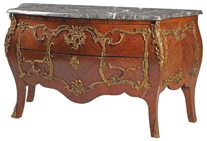 FRENCH LOUIS XV STYLE ORMOLU-MOUNTED COMMODE