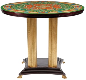 REGENCY STYLE PARCEL-GILTWOOD INLAID CENTER TABLE